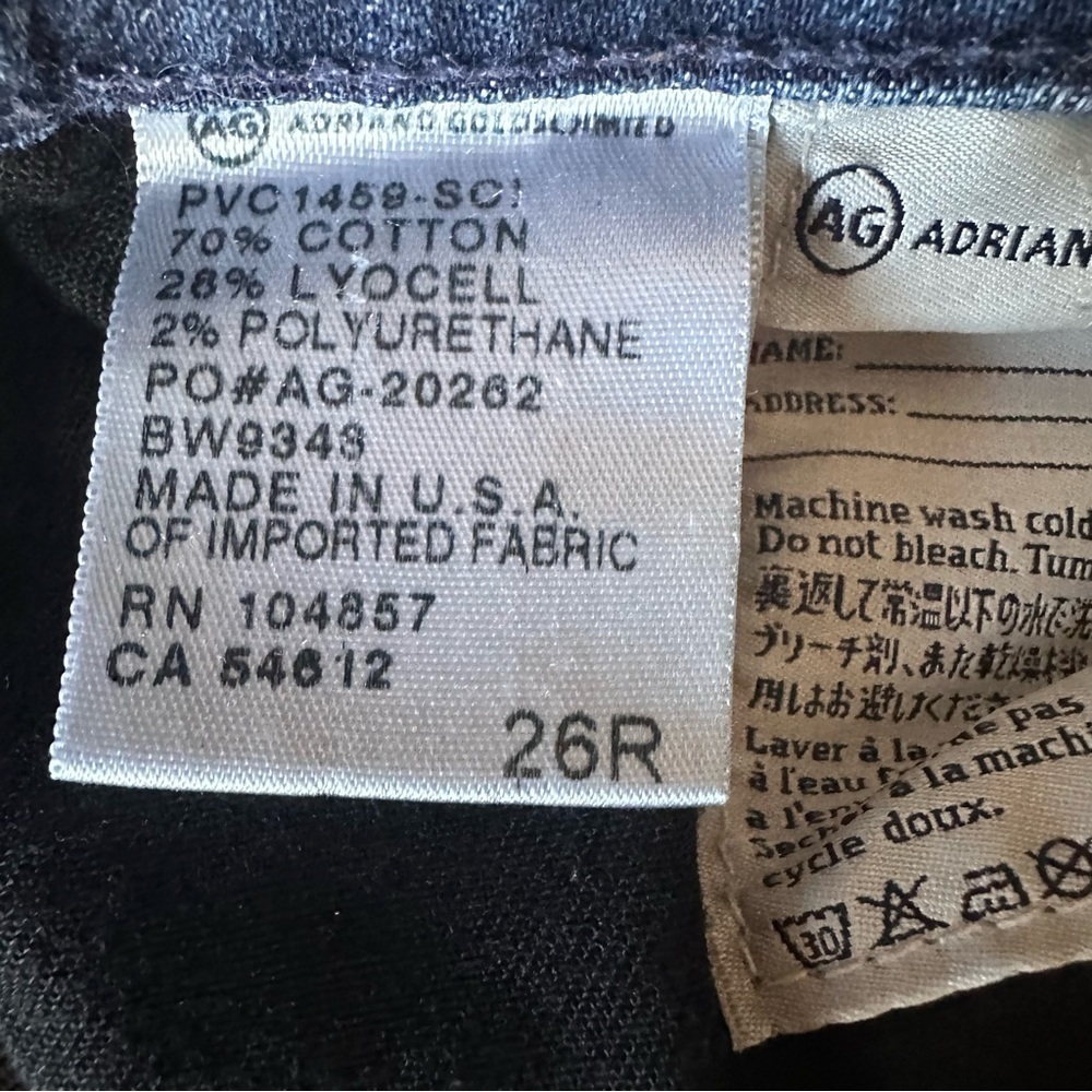 AG “The Stevie Roll-Up” slim straight cuffed blue jeans Size 26 - Picture 6 of 12